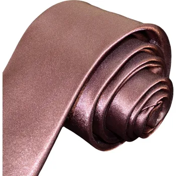 Kravata Pánská kravata K1 - vzor 50 - HNĚDÁ - LESKLÁ