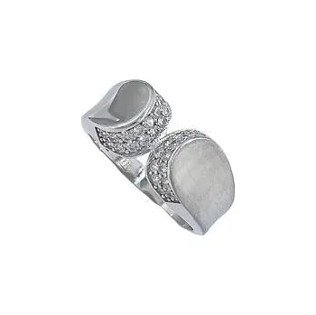 Prsten Stříbrný prsten zirkonové obloučky velikost prstenu 53