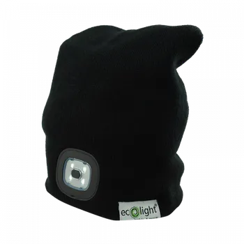 Čepice Ecolight Čepice s LED svítilnou 1W 6500K černá