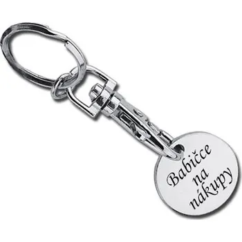 Kovový žeton do košíku s karabinou