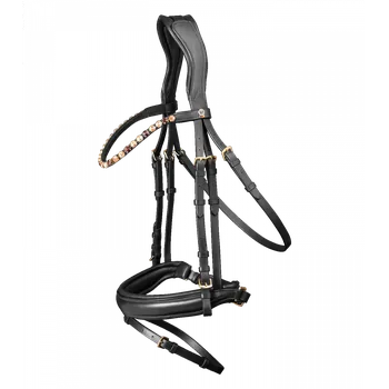 Sport Kožená uzdečka Waldhausen X-Line Goldheart černá WB (FULL)