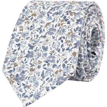 Kravata Bubibubi Bílá květinová svatební kravata Aria