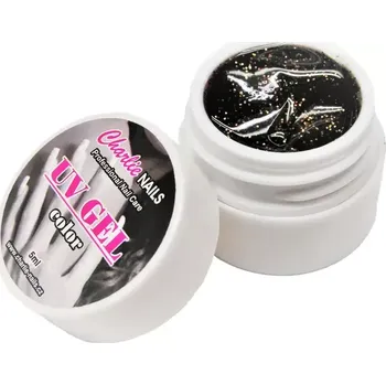 Charlie UV/LED gel 5ml - černý glitter č.423