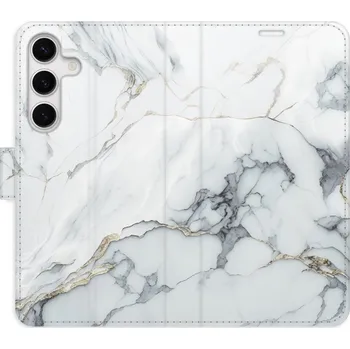 Pouzdro na mobilní telefon Flipové pouzdro iSaprio - SilverMarble 15 - Samsung Galaxy S24