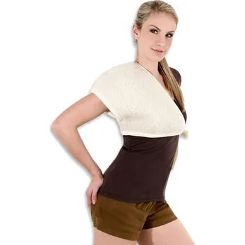 BabičkaOvečková.cz Nárameník z ovčí vlny merino na jedno rameno přírodní, Velikost L