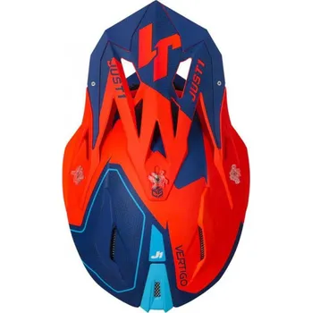 Helma na motorku Moto přilba JUST1 J18 VERTIGO matná modro/bílo/fluo oranžová XL