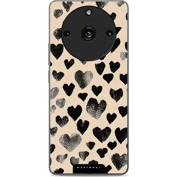 Pouzdro na mobilní telefon Lesklý kryt Mobiwear Glossy - Realme 11 Pro - GA51G Černá srdíčka (Prémiové lesklé pouzdro, obal, kryt Mobiwear Glossy na mobil Realme 11 Pro - GA51G Černá srdíčka, materiál Plast + TPU silikon - krytí po všech stranách, neošoupatelný potisk, tenké)