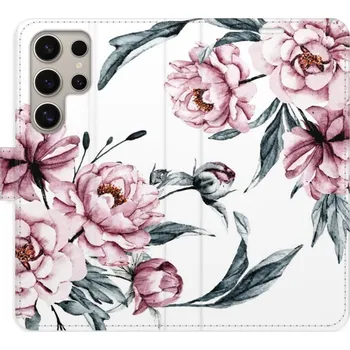 Pouzdro na mobilní telefon Flipové pouzdro iSaprio - Pink Flowers - Samsung Galaxy S24 Ultra