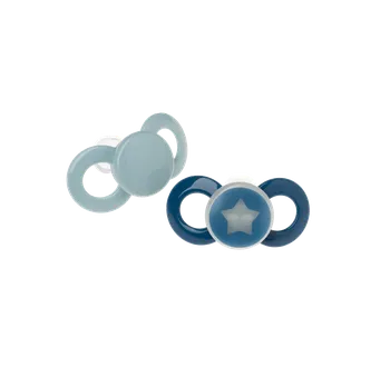 dudlíky Dentistar Day & Night Soother, denní a noční dudlík, 6-14 měsíců, modrý