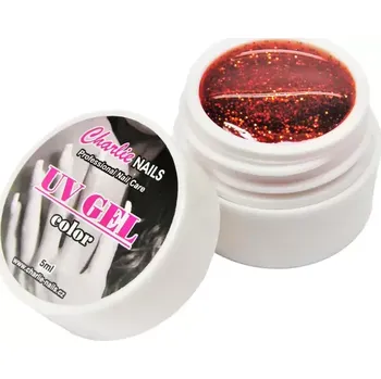 Charlie UV/LED gel 5ml - červený glitter č.403