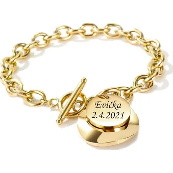 Náramek Dámský ocelový náramek Maya zlatý