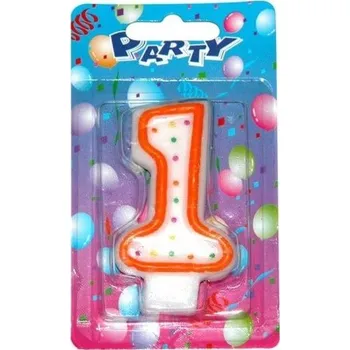 Dortová svíčka Svíčka dortová s tečkami č. 1 UNIPAP