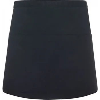 Kuchyňská zástěra Karlowsky Barmanská zástěra do pasu s kapsičkou se třemi oddíly Barva: Black (ca. Pantone 419C), Velikost: 60 x 35 cm KY101