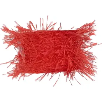 Stuha Provázek dekorační TOULOUSE červený 3m (Dekorační provázek třásňový, bavlněný, červený)