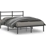 Petrashop Kovový rám postele s čelem černý 140 x 200 cm Černý355366
