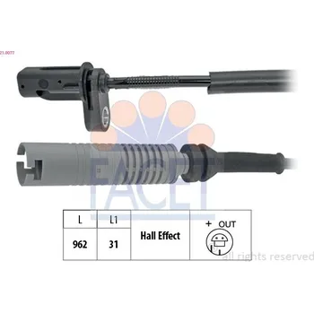 Přislušenství brzdového systému Snímač, počet otáček kol FACET 21.0077