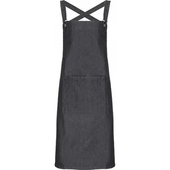 Kuchyňská zástěra Premier Workwear Středně dlouhá zástěra Barista s křížením na zádech s kovovými očky v pase Barva: černá (ca. Pantone 433), Velikost: 72 x 86 cm PW129