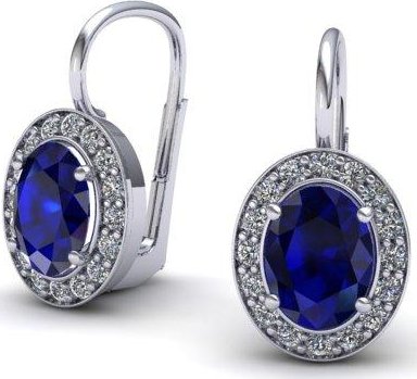 Náušnice se safírem a brilianty NA18002 Materiál: Červené zlato 14kt