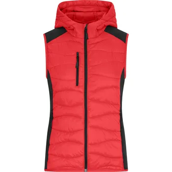 Dámská vesta James&Nicholson JN1327 Dámská hybridní vesta Red-Black XXL