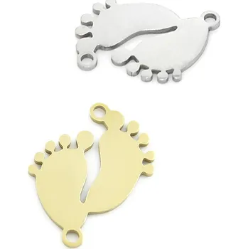 Materiál na výrobu šperku Ocelový Konektor Nožičky 19x15mm - 1ks - Nerez RL