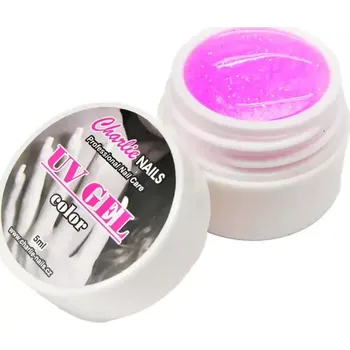 Charlie UV/LED gel 5ml - růžový glitter č.434