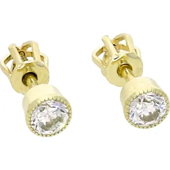 Náušnice Goldstore Zlaté peckové náušnice se zirkony Váha: 1.19 g
