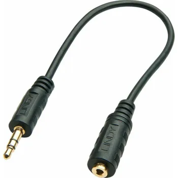 Audio kabel Lindy Jack 2,5 mm - Jack 3,5 mm kabel 0,2 m černý (35699)