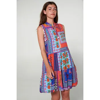 Dámské šaty Vamp - Šaty bez rukávů s potiskem 20426 - Vamp coral sun xl