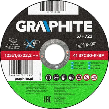 Řezný kotouč GRAPHITE kotouč řezný na kámen 125x1,6mm, 57H722