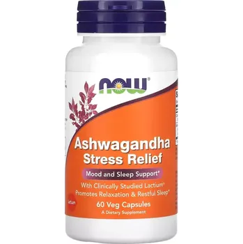 Přírodní produkt Now Foods NOW Foods, Ashwagandha Stress Relief, 60 rostlinných kapslí