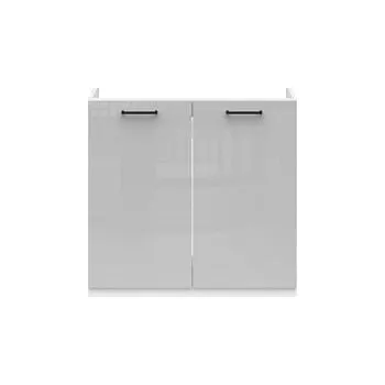 Kuchyňská skříňka Junona Line Tafla skříňka BBL DK2D/80/82 bílá/bílá/světle šedý lesk
