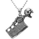 Ocelový přívěsek s řetízkem Sekáček Skull