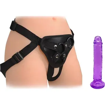 Připínací penis Strap-on s měkkým gelovým penisem - 16 cm