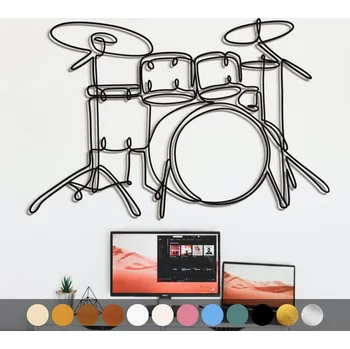 Obraz WoodenPuzzle.cz Dřevěný obraz - Bicí Barva: Krémová, Velikost: XL