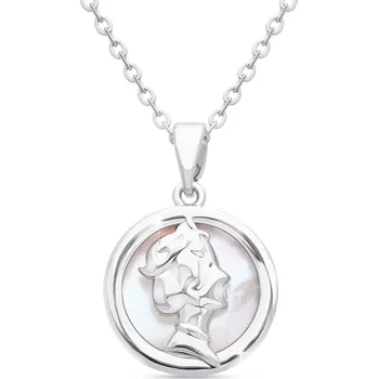 Řetízek biju Řetízek z chirurgické oceli s přívěskem, medailonek s perletí 3001805