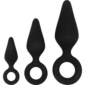Anální kolík Sada silikonových análních kolíků s kroužkem