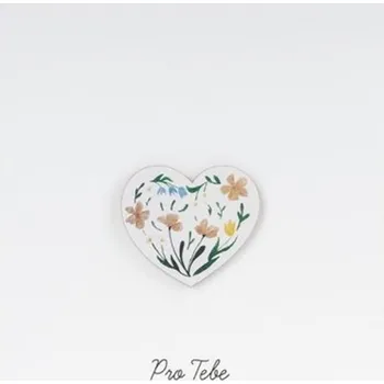 Přání Rozkvetlé srdce a brož