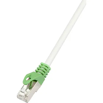Datový kabel LogiLink RJ45 (křížený) síťový kabel CAT 6 S/FTP 0.50 m šedá samozhášecí, stínění pletivem, kompletní stínění, bez halogenů, párové stínění