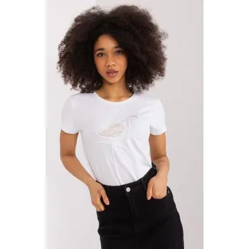 Dámská halenka Dámské tričko s flitry BASIC FEEL GOOD bílé