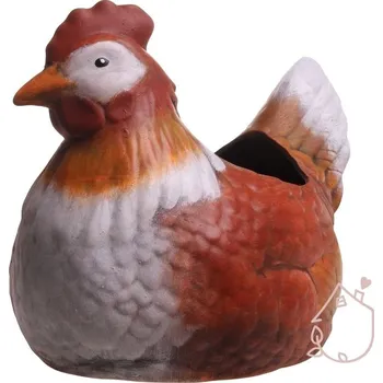 Zahradní dekorace Květináč kvočna Mária venkovní, keramický, ručně malovaný