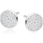 Olivie Stříbrné kulaté náušnice se zirkony 1945 Ag 925; ≤1,2 g.