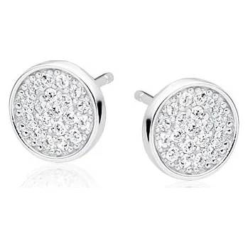 Náušnice Olivie Stříbrné kulaté náušnice se zirkony 1945 Ag 925; ≤1,2 g.