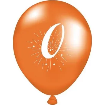 Latexové balónky s potiskem "0", TORO party, set 5ks