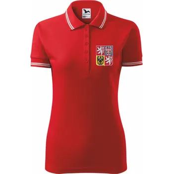 Dámská košile ON-DESIGN Dámská polokošile s potiskem český znak Velikost: M, Barva: červená