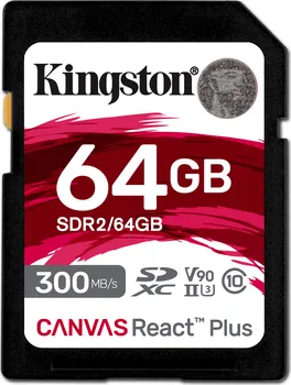 Paměťová karta Kingston Canvas React Plus SDXC 64 GB UHS-II U3 V90