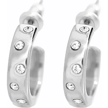 Náušnice JSB bijoux s.r.o. Ocelové náušnice kreole s krystaly Swarovski v rozestupech cik cak Crystal