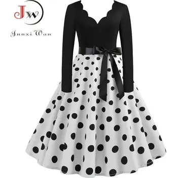 Dámské šaty Áčkové retro šaty s potiskem JW895 Velikost: XL, Barva (Varianta): 1412-008