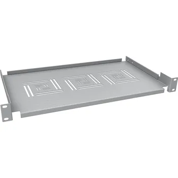 Rozvaděč SOLARIX Police 19" 1U 250mm ukládací plato RAL 7035 úchyt na přední lišty UP-02-G 86030250
