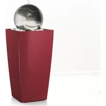 Zahradní dekorace Springfield 86 Dark Red, Osvetlenie Biela warm LED (+59€), Dekoračné kamene Čierny , Prevedenie gule Nerezová lesklá