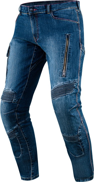 REBELHORN Veloce Pantaloni da Moto Uomo | Pelle | Protezioni Ginocchia